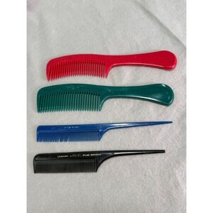 VTG Hair Comb Lot of 4 Genuine Ace Hard Rubber Comare 501 Celcon, Goody Wilhold